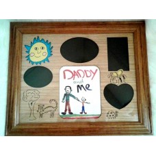 Kids Daddy & ME Picture Poster Frames Brown Wooden Fits Four Family Photos NEW   273407521181